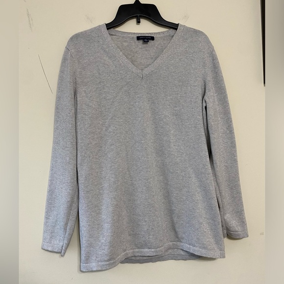 Tommy Hilfiger Metallic Sparkly Pullover Lightweight Sweater Silver Gray Size XL - Picture 9 of 14